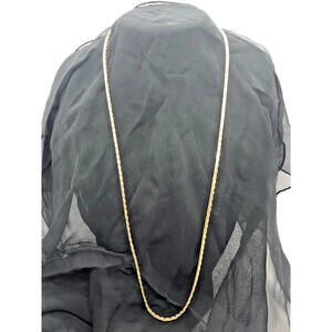 14K Gold Plate Flat Wheat Chain Design 24 in Necklace